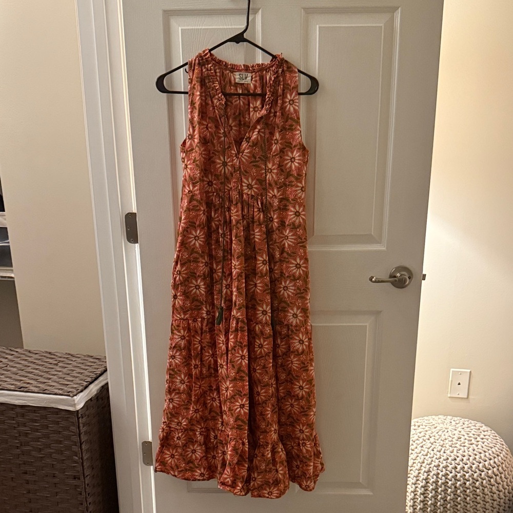 Sur La Vague Women's Floral Orange Dress